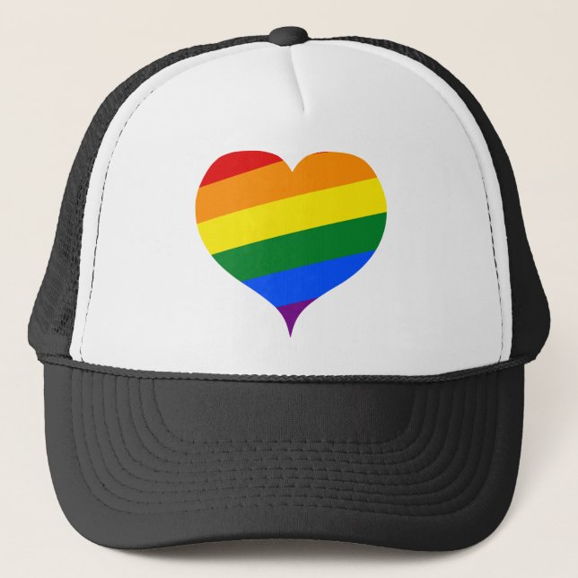 Casquette Arc-en-ciel du coeur LGBTQ (Devant)