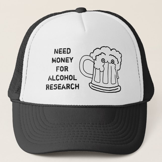 Casquette Argent du besoin pour la recherche d'alcool (Devant)