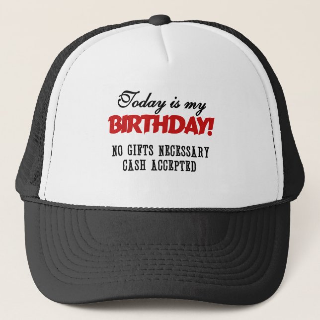 Casquette Argent liquide d'anniversaire admis (Devant)
