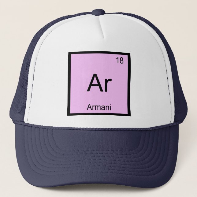 Casquette Armani Nom Chimie Élément Tableau périodique (Devant)