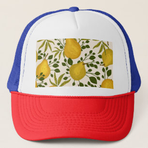 Casquette Arrière - plan blanc Feuille de poires jaunes