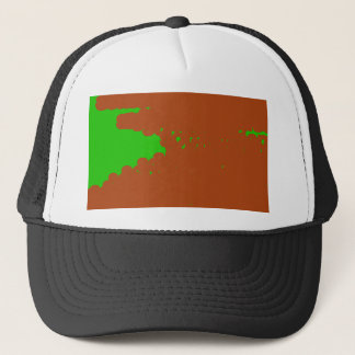 Casquette art abstrait marron et vert