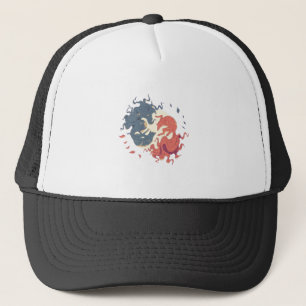 Casquette Art animal Yin Yang, loups spirituels