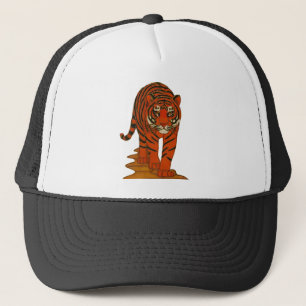 Casquette Art de cloisonné Tigre sur le chemin de la jungle