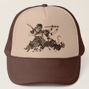 CASQUETTE ART DE L'ASIE DU SUD COMBATTANT DES DIEUX DE