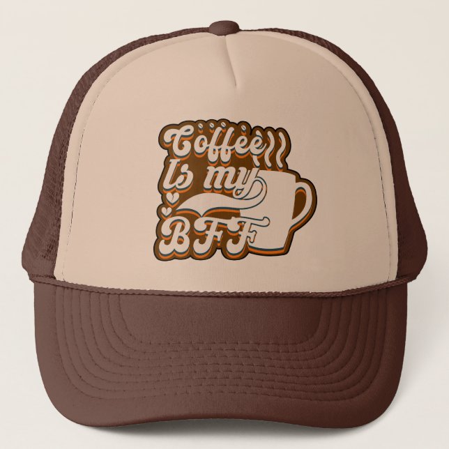Casquette Art de mots de meilleur ami de café amusant (Devant)