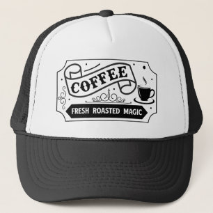 Casquette art de mots d'employé de café frais