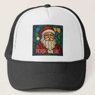 Casquette Art déco vitrail de Noël Santa personnalisé