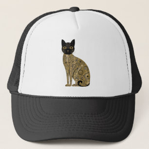 Casquette Art décoratif de chat noir dans le style de Gustav