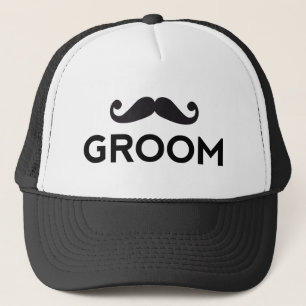 Casquette Art des textes de marié avec la moustache