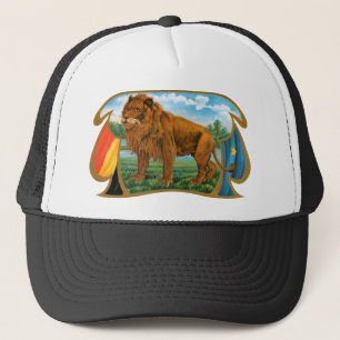 Casquette Art d'étiquette de cigare vintage, Lion africain d