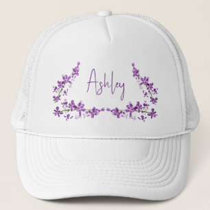 Casquette Art personnalisé dendrobium orchidée violette