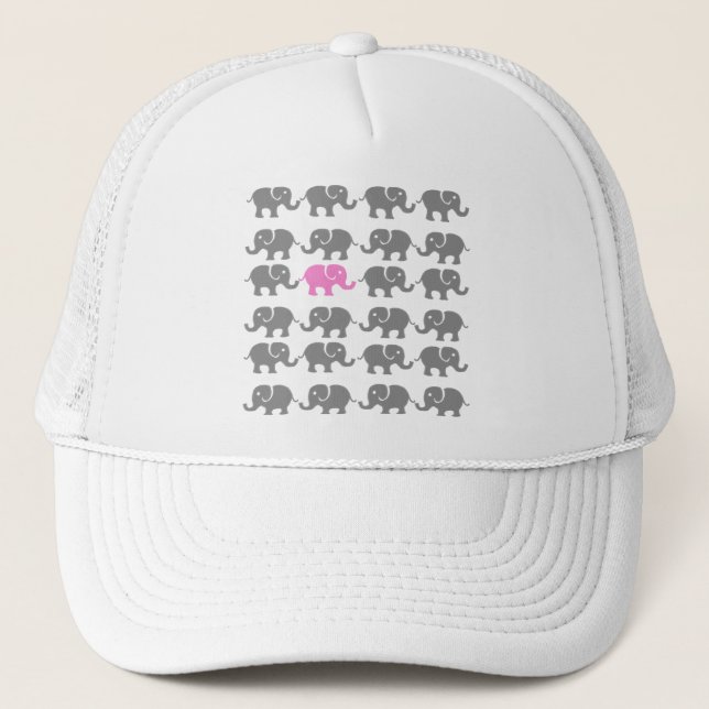 Casquette Art rose et gris d'éléphant (Devant)