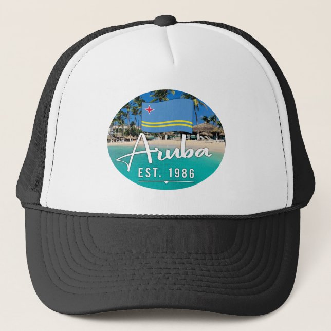 Casquette "Aruba Est. Plage Drapeau 1986" (Devant)