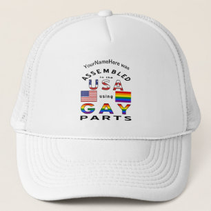 Casquette Assemblé aux États-Unis à l'aide de pièces gays pe