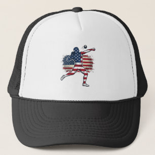 Casquette Athlète de lancer de poids patriotique Gravure vin