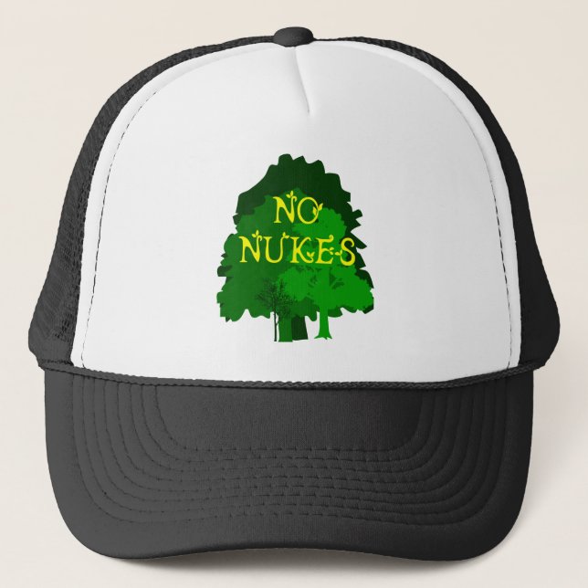 Casquette Aucunes armes nucléaires indiquant avec des arbres (Devant)