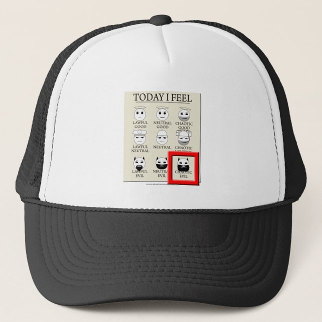 Casquette Aujourd'hui je sens le mal chaotique (Devant)