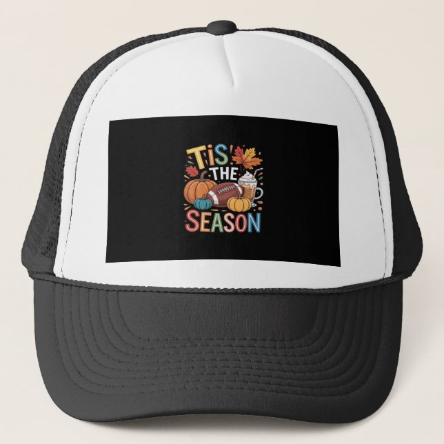 Casquette Automne Football Automne Citrouille Lover café (Devant)