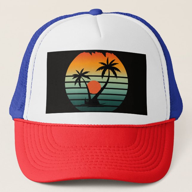 Casquette avec le soleil et le design d'arbre qui  (Devant)