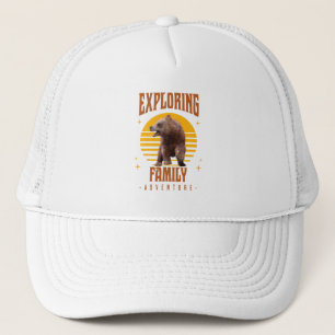 Casquette Aventure de vacances en famille assortie à l'ours 