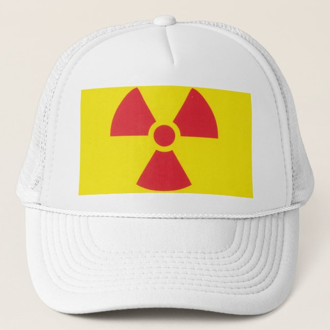 CASQUETTE AVERTISSEMENT DE RAYONNEMENT D'ALERTE ROUGE ! (Devant)