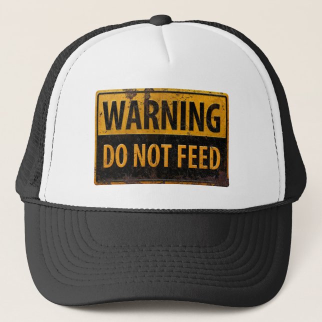 Casquette AVERTISSEMENT ne pas se nourrir - avertissement mé (Devant)