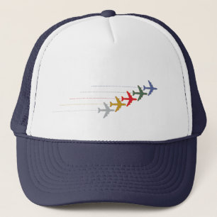 Casquette avions de voyage colorés