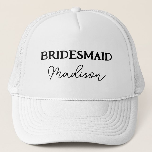 Casquette Bachelorette De La Fête De Mariage Noir Et Blanc (Devant)