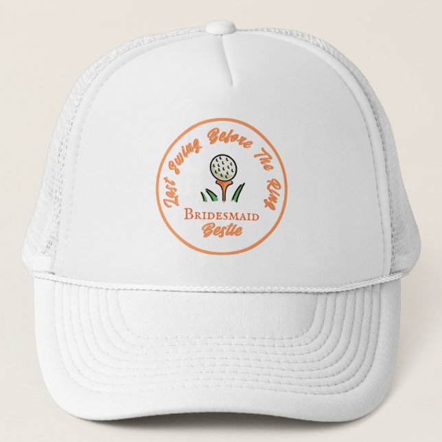 Casquette Bachelorette Party, Fête des mariées Peach Orange (Devant)