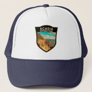 Casquette Badge d'aquarelle du port du bar du parc national 