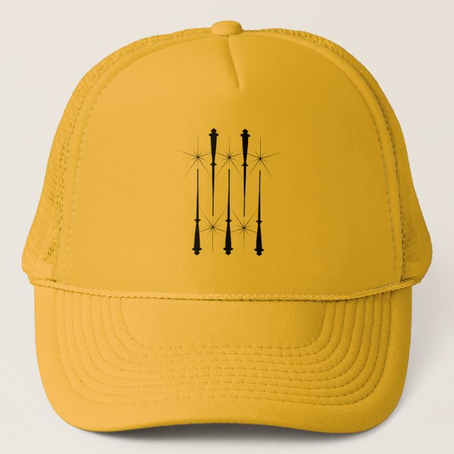 Casquette Baguettes magiques (noir) Chapeau de camion (12 co (Devant)