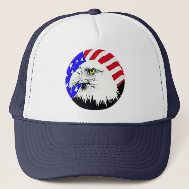 Casquette Bald Eagle et drapeau américain (Devant)