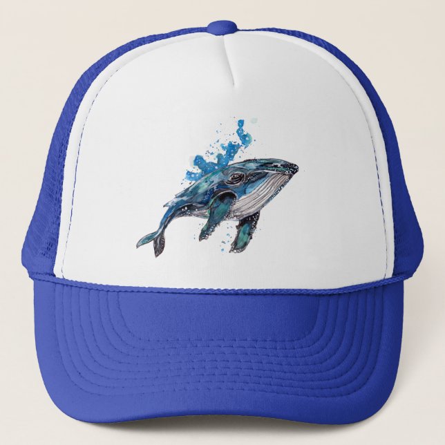 Casquette Baleine à bosse bleue (Devant)