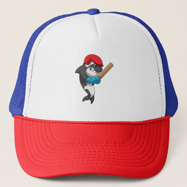 Casquette Baleine tueuse au cricket avec chauve-souris de cr (Devant)