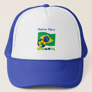 Casquette Balle de Football Drapeau Brésilien Bleu Personnal