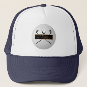 Casquette Balle de golf personnalisée or et noir 