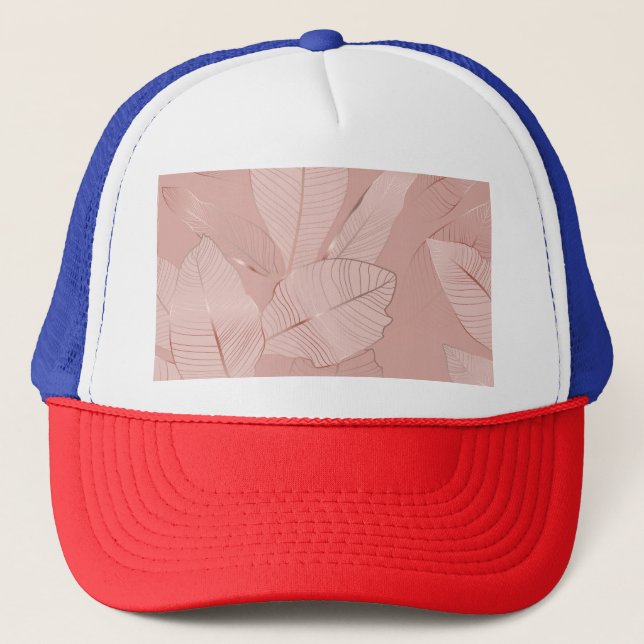 Casquette Banane, feuilles de palmiers : cuivre brillant. (Devant)