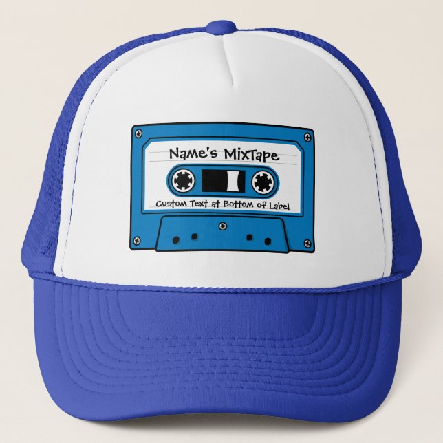 Casquette Bande de cassettes audio bleues (Devant)