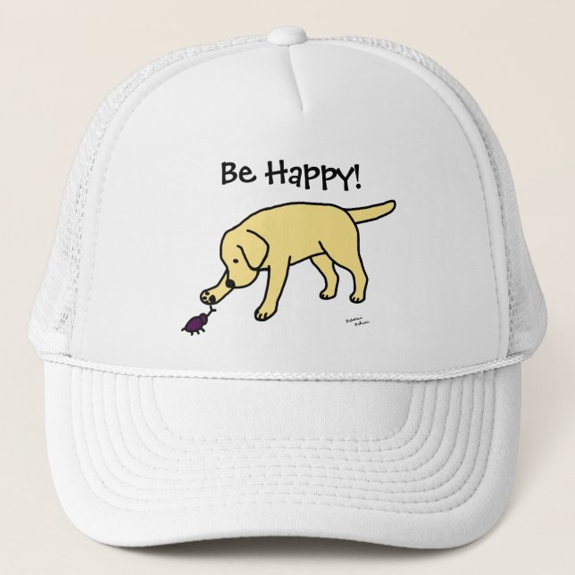 Casquette Bande dessinée amicale Labrador de laboratoire (Devant)
