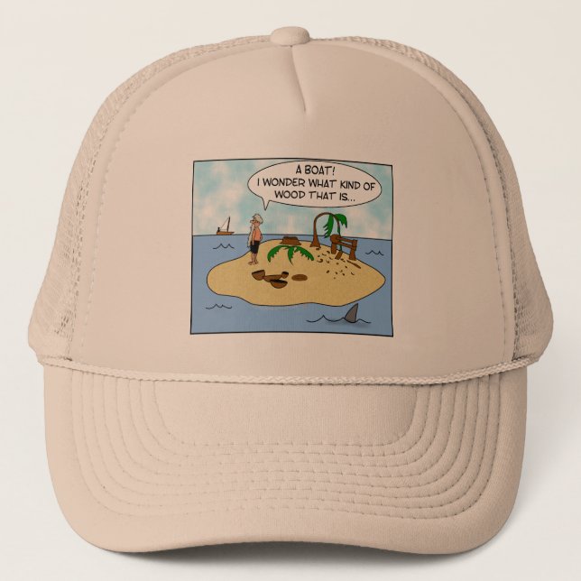 Casquette Bande dessinée drôle Woodturner sur l'île (Devant)