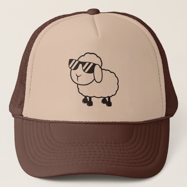 Casquette Bande dessinée mignonne de moutons blancs (Devant)
