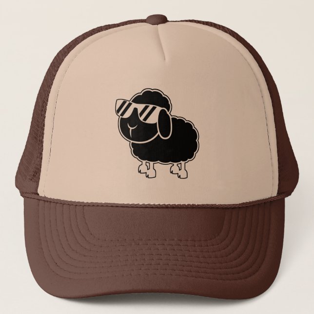 Casquette Bande dessinée mignonne de moutons noirs (Devant)