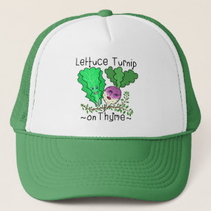 Casquette Bande dessinée végétale de calembour de laitue de