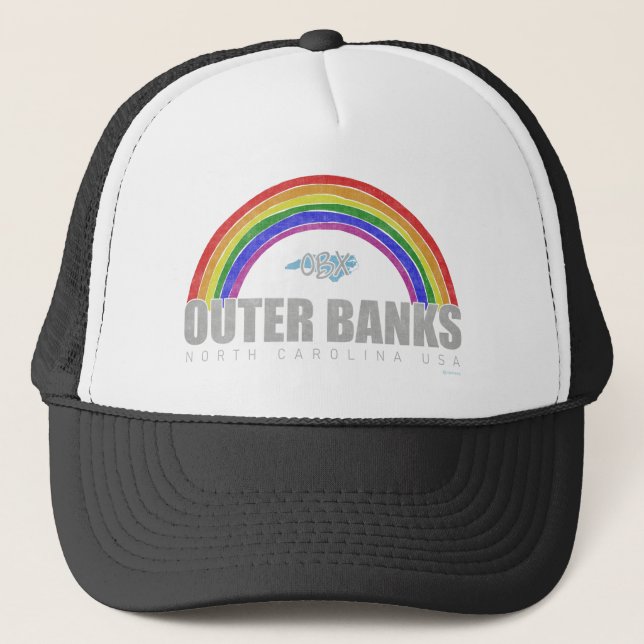 Casquette Banques extérieures arc-en-ciel OBX Caroline du No (Devant)