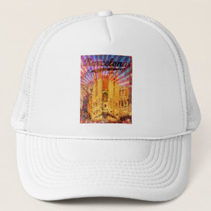 Casquette Barcelone, Espagne, Poster vintage