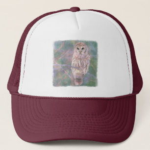 Casquette Barred Owl Pastel Peinture numérique d'huile