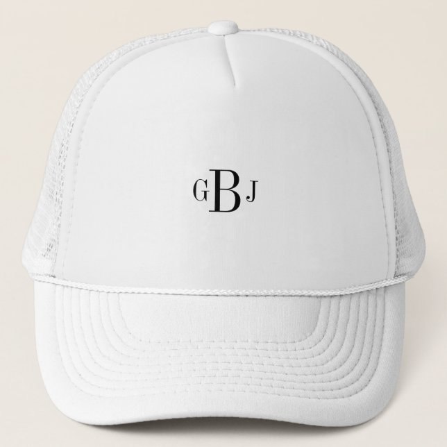 Casquette Baseball Trucker Hat Monogrammed Initials Cap Hat (Devant)