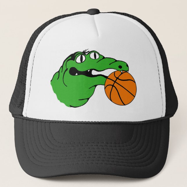 Casquette BASKET-BALL de vitesse d'alligator aucuns mots (Devant)