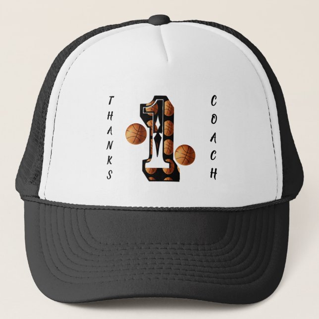 Casquette Basket-ball Merci entraîneur numéro un, (Devant)